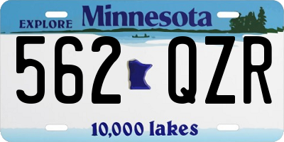MN license plate 562QZR