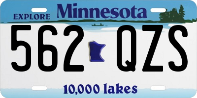 MN license plate 562QZS