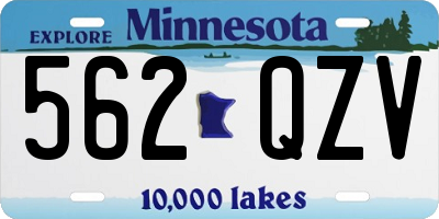 MN license plate 562QZV