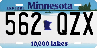 MN license plate 562QZX