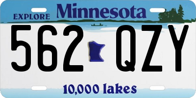 MN license plate 562QZY