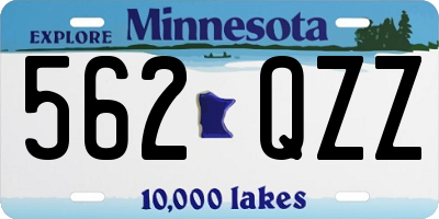 MN license plate 562QZZ