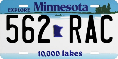 MN license plate 562RAC