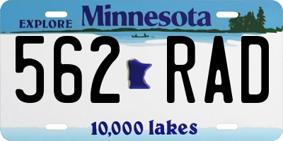 MN license plate 562RAD