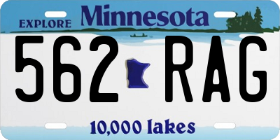 MN license plate 562RAG
