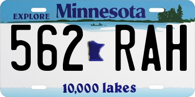 MN license plate 562RAH