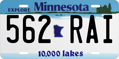 MN license plate 562RAI