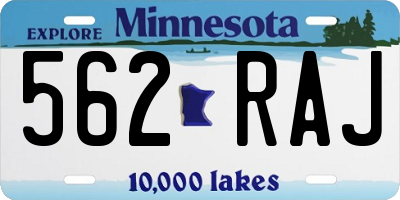 MN license plate 562RAJ