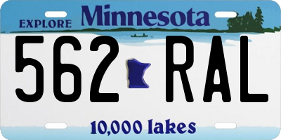 MN license plate 562RAL