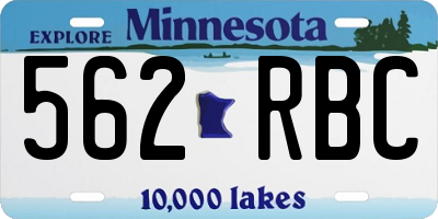 MN license plate 562RBC