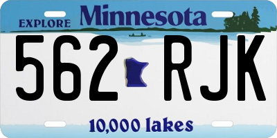 MN license plate 562RJK