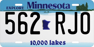 MN license plate 562RJO