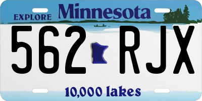 MN license plate 562RJX