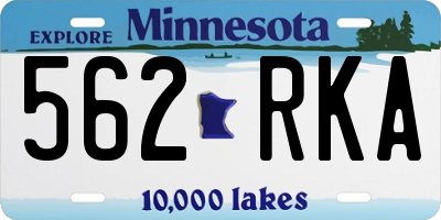 MN license plate 562RKA