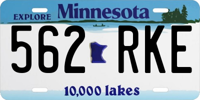 MN license plate 562RKE