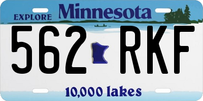 MN license plate 562RKF