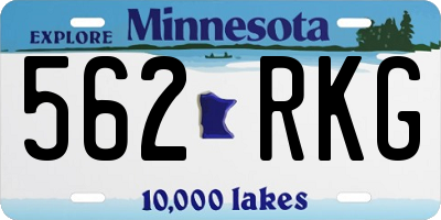 MN license plate 562RKG