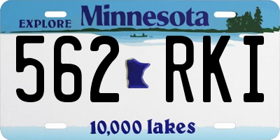 MN license plate 562RKI