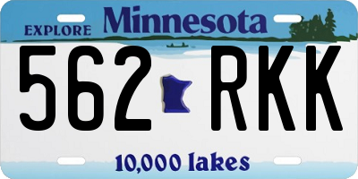 MN license plate 562RKK