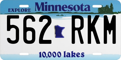 MN license plate 562RKM