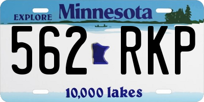 MN license plate 562RKP