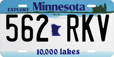MN license plate 562RKV