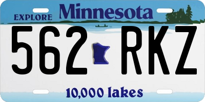 MN license plate 562RKZ