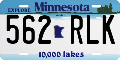 MN license plate 562RLK