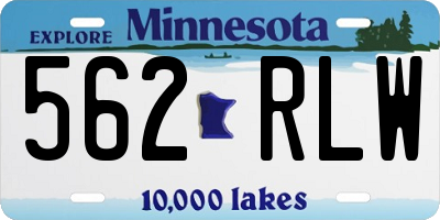 MN license plate 562RLW