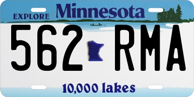 MN license plate 562RMA