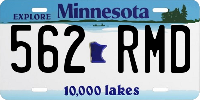 MN license plate 562RMD