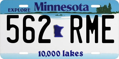MN license plate 562RME