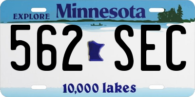 MN license plate 562SEC