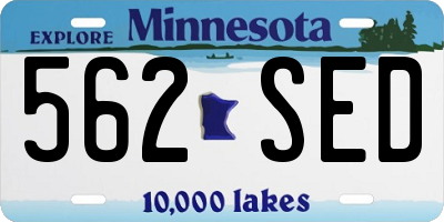 MN license plate 562SED