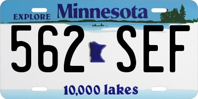 MN license plate 562SEF