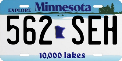 MN license plate 562SEH