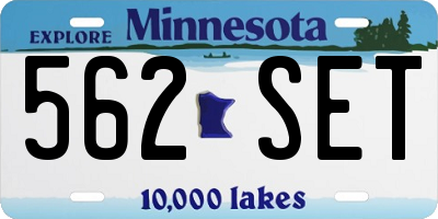 MN license plate 562SET