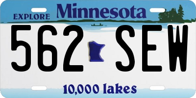 MN license plate 562SEW