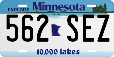 MN license plate 562SEZ