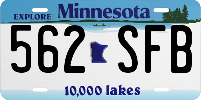 MN license plate 562SFB