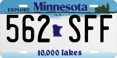 MN license plate 562SFF