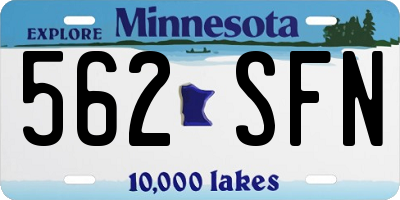 MN license plate 562SFN