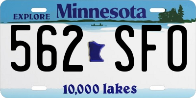 MN license plate 562SFO