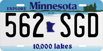 MN license plate 562SGD