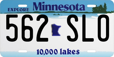 MN license plate 562SLO