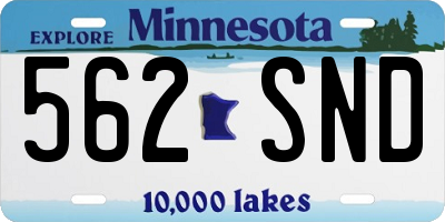 MN license plate 562SND