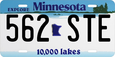MN license plate 562STE
