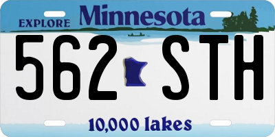 MN license plate 562STH