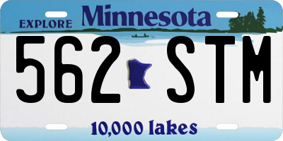 MN license plate 562STM