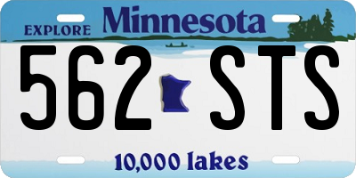 MN license plate 562STS